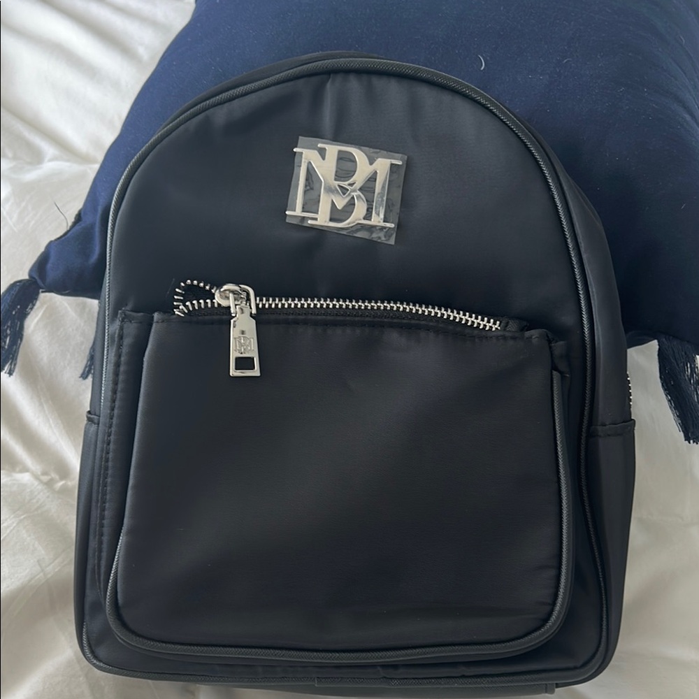 Black Backpack with Silver Accents by Badgley Mischka
